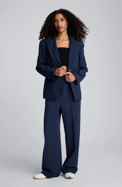 Kenneth Cole Luxe Twill Slim One Button Jacket In Blue