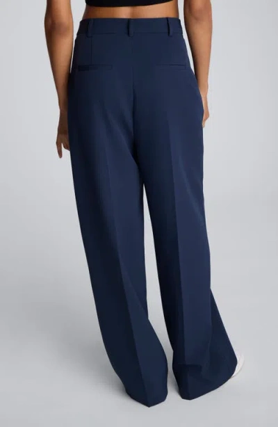 Kenneth Cole Luxe Twill Wide Leg Pant In Blue