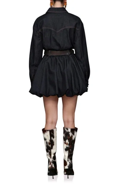 Avec Les Filles Women's Collar Long-sleeve Shirtdress In Black