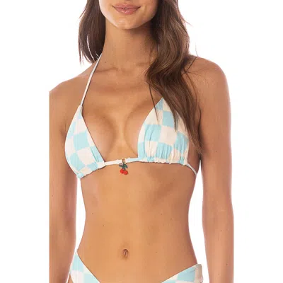Maaji Royal Game Balmy Reversible Bikini Top In Blue