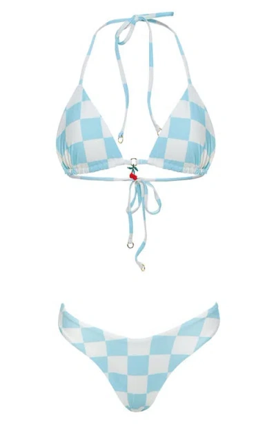 Maaji Royal Game Balmy Reversible Bikini Top In Blue