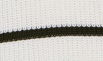 Pistola Edie Raglan Crewneck Sweater In Olive Stripe In White