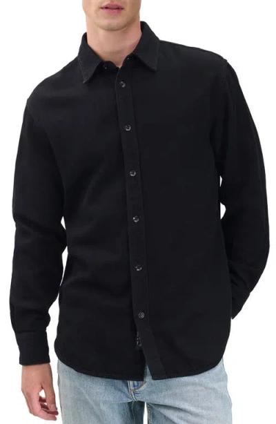 Rag & Bone Finch Denim Button-up Shirt In Black