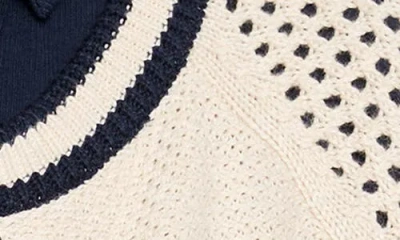 Nic + Zoe Nic+zoe Open Stitch Front Zip Cotton Blend Cardigan In Neutral