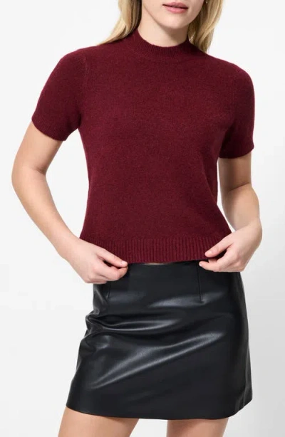 French Connection Vhari Knit Mock Neck Top In Red