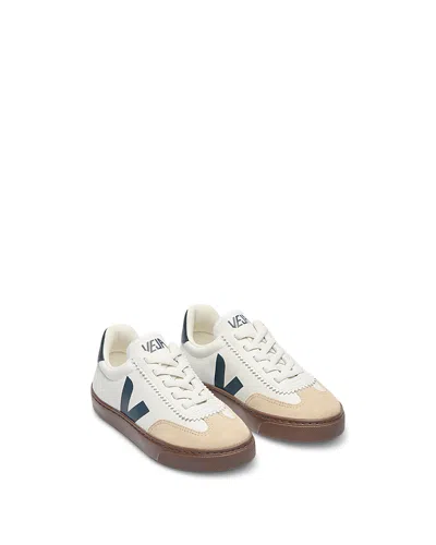 Veja Kids Leather Small Volley Trainers In White