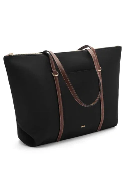 Mango Shopper Bag With Double Handle In Black