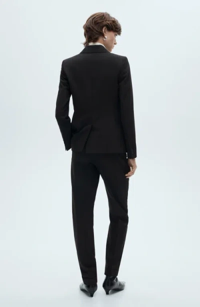 Mango Fitted Suit Jacket In Black