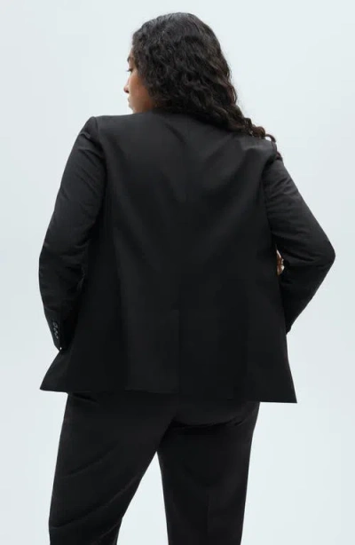 Mango Fitted Suit Jacket In Black