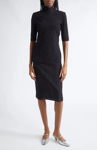 Stella Mccartney Stretch Lace Pencil Skirt In Black