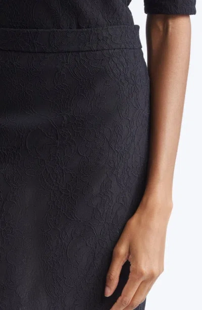 Stella Mccartney Stretch Lace Pencil Skirt In Black