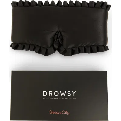Drowsy Sleep In The City Silk Sleep Mask In Black