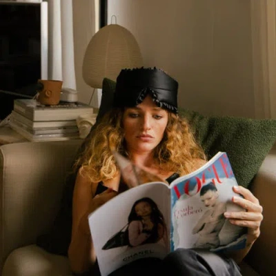 Drowsy Sleep In The City Silk Sleep Mask In Black