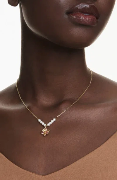 Swarovski Idyllia Pendant Necklace, 14.9-17.8 In Gold