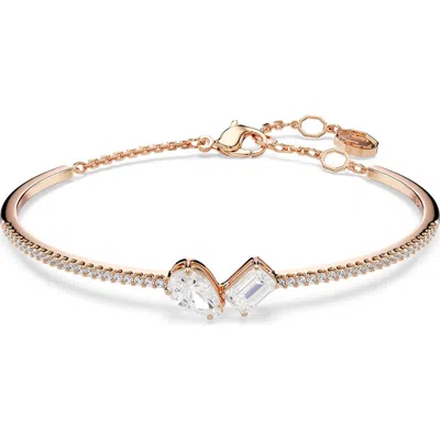 Swarovski Swaroski Mesmera Rose Gold-tone Plated Bangle In Gold