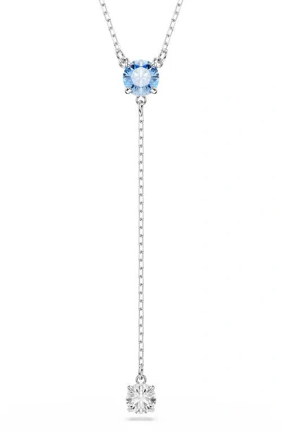Swarovski Stilla Attract Rhodium Plated Y Necklace In Metallic