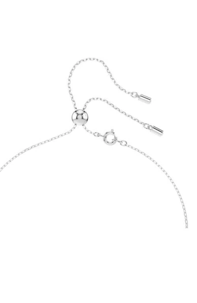 Swarovski Stilla Attract Rhodium Plated Y Necklace In Metallic