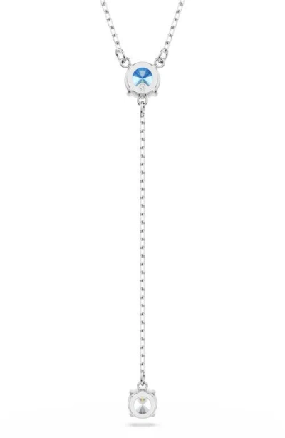 Swarovski Stilla Attract Rhodium Plated Y Necklace In Metallic
