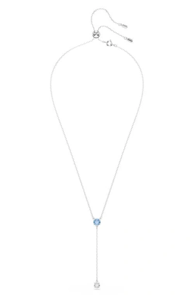 Swarovski Stilla Attract Rhodium Plated Y Necklace In Metallic