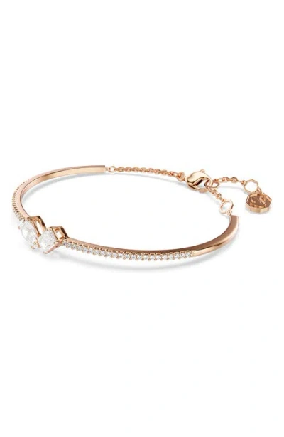 Swarovski Swaroski Mesmera Rose Gold-tone Plated Bangle In Gold