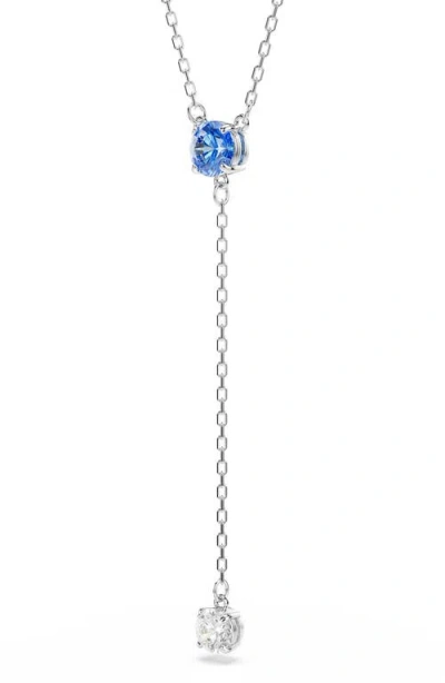 Swarovski Stilla Attract Rhodium Plated Y Necklace In Metallic