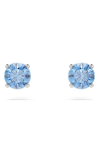 Swarovski Stilla Attract Stud Earrings In Blue