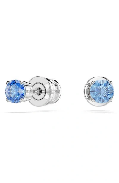 Swarovski Stilla Attract Stud Earrings In Blue