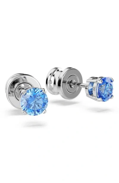 Swarovski Stilla Attract Stud Earrings In Blue
