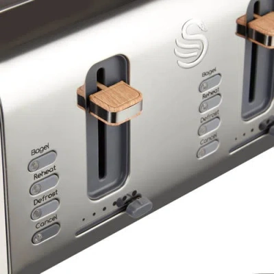 Swan Nordic Four Slice Toaster In Metallic