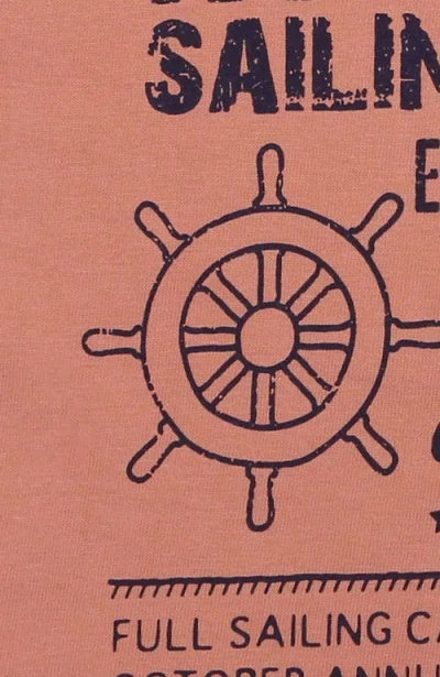 Lilly And Sid Lilly & Sid Sailing Club Slogan Print T-shirt In Orange