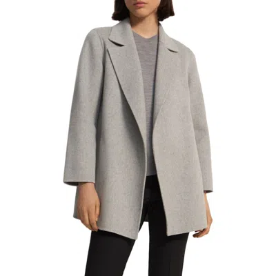 Theory New Divide Double-face Wool Blazer In Gray
