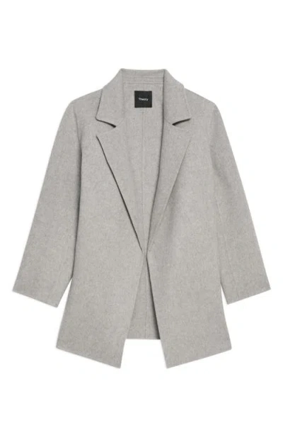Theory New Divide Double-face Wool Blazer In Gray