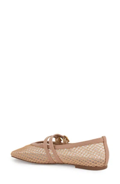 Reiss Neutral Mesh Double-strap Ballet Flats In Neutral