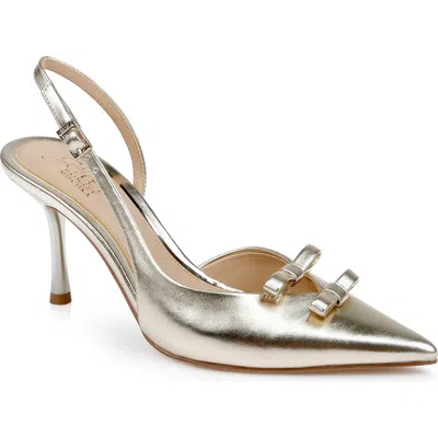 Jewel Badgley Mischka Women's Ellery Bow Evening Pumps In Gold