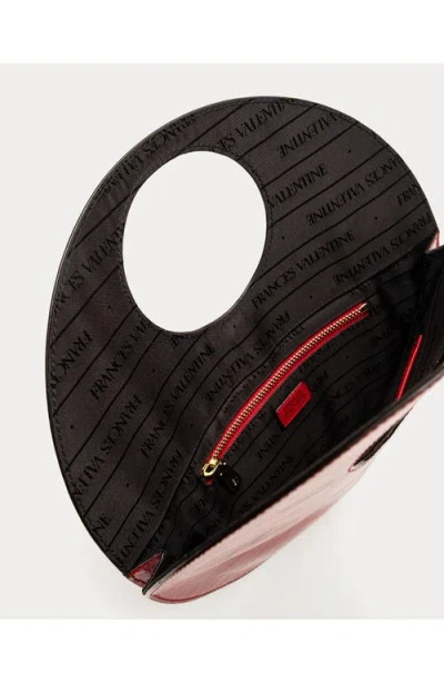 Frances Valentine Juno Round Crinkled Leather Crossbody Bag In Red