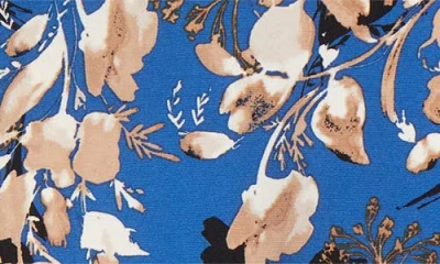 Kasper Floral Print Flared Skirt In Blue