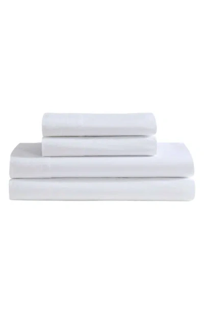 Calvin Klein 200 Thread Count Cotton Percale Sheet Set In White