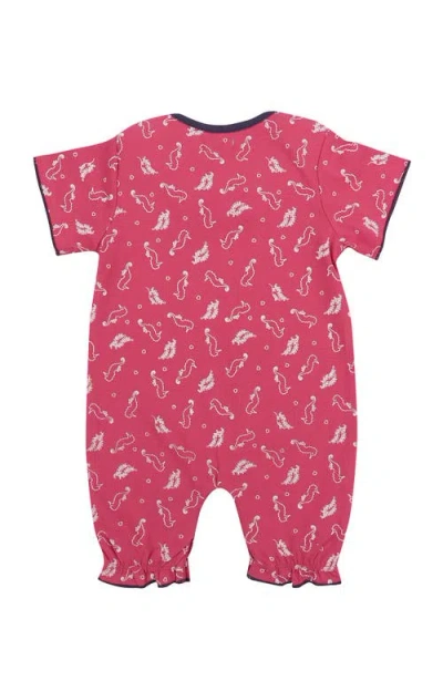 Lilly And Sid Lilly & Sid Seahorse Print Romper In Pink