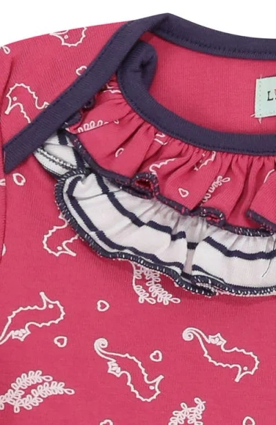 Lilly And Sid Lilly & Sid Seahorse Print Romper In Pink