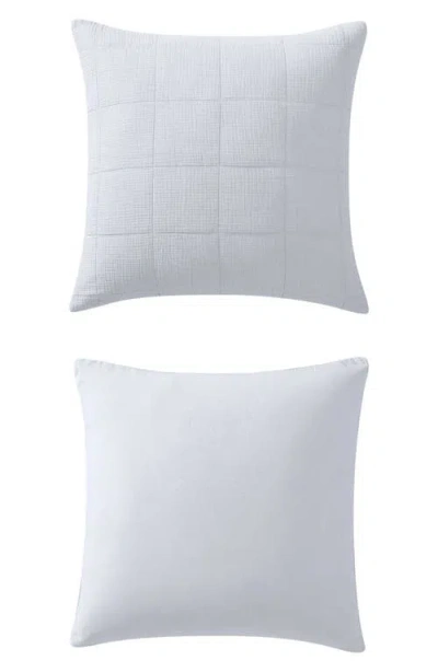 Calvin Klein Solid Quilted Cotton Gauze Pillow Sham In Gray