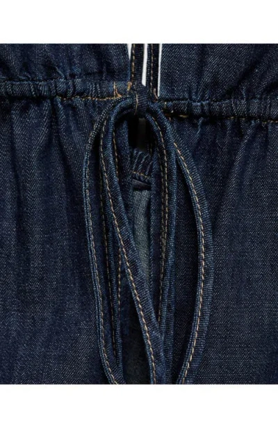 Mango Buttons Cotton Pants In Blue