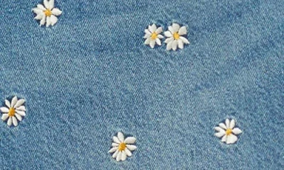 Mango Women's Floral Embroidered Denim Bermuda Shorts In Blue