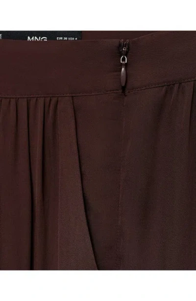 Mango Balloon Trousers With Bows Chocolate In Brown