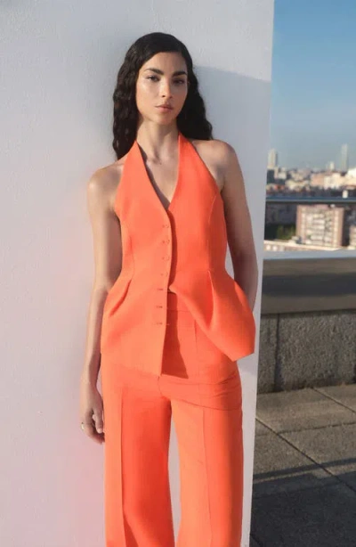 Mango Women's Straight Mid-rise Suit Pants In Orange