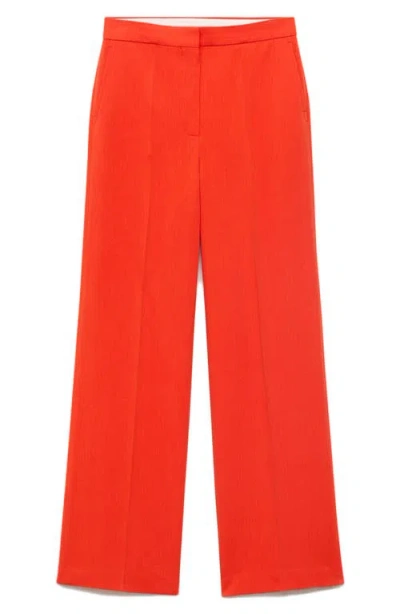 Mango Women's Straight Mid-rise Suit Pants In Orange
