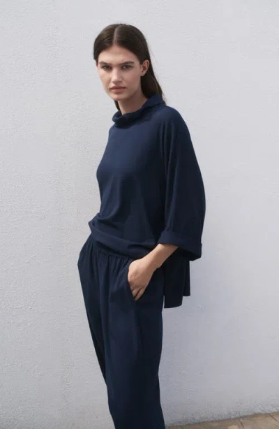 Mango Pull On Wide Leg Pants In Neutral