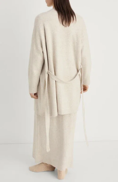 Mango Tie Front Longline Cardigan In Neutral