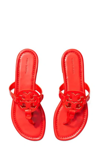 Tory Burch Miller Laser-cut Logo Flip-flops In Red