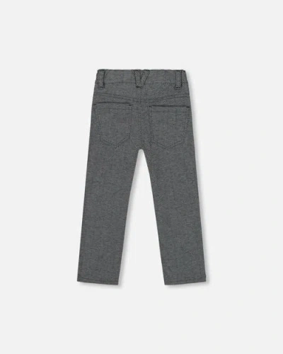 Deux Par Deux Stretch Jacquard Pants Herringbone In Gray