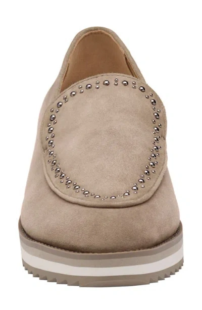 Johnston & Murphy Ulyssa Studded Platform Loafer In Brown